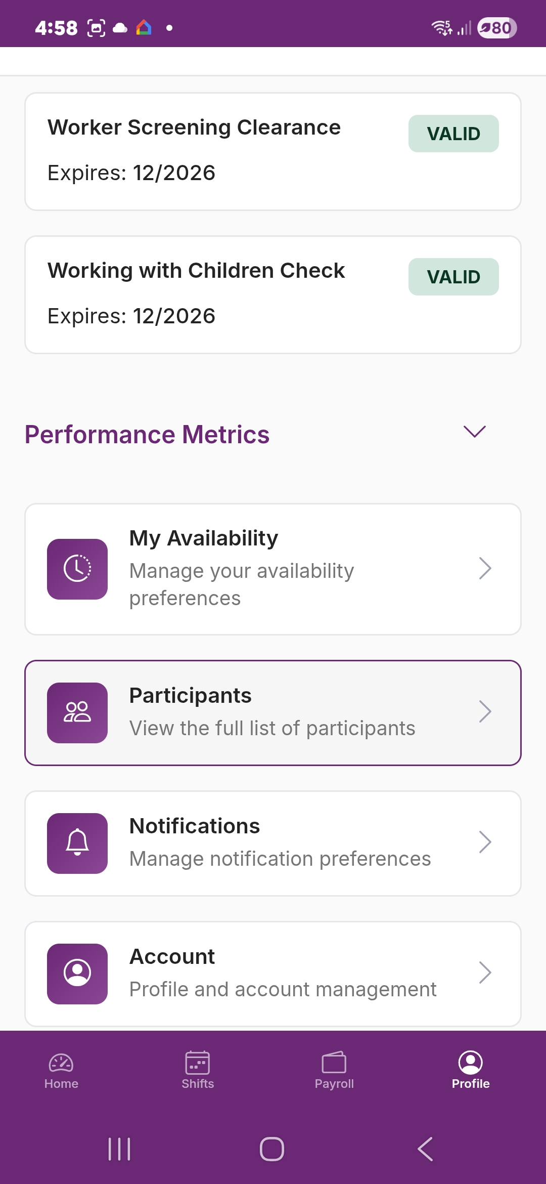 Profile and Availability Management